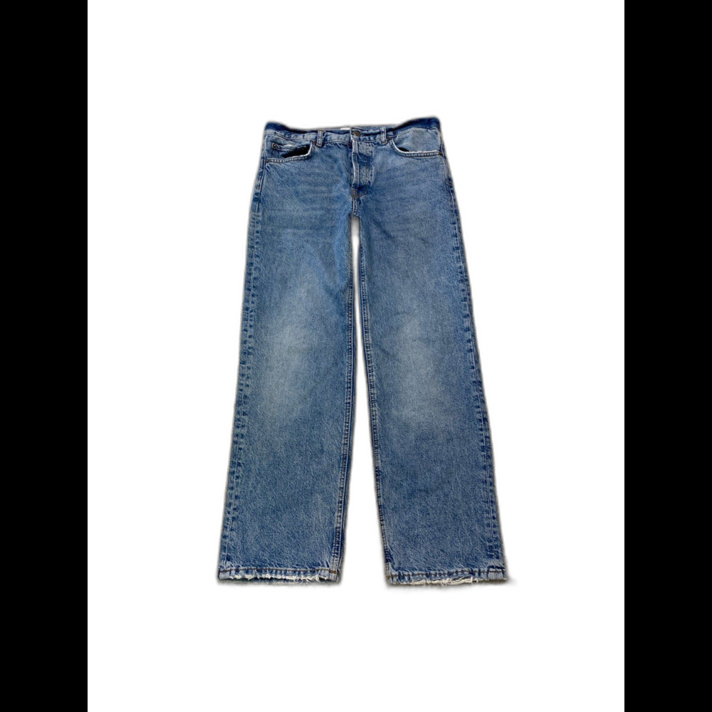 Zara 90s High Rise Relaxed Ankle Straight Leg Rigid Jeans Button Fly Size 4